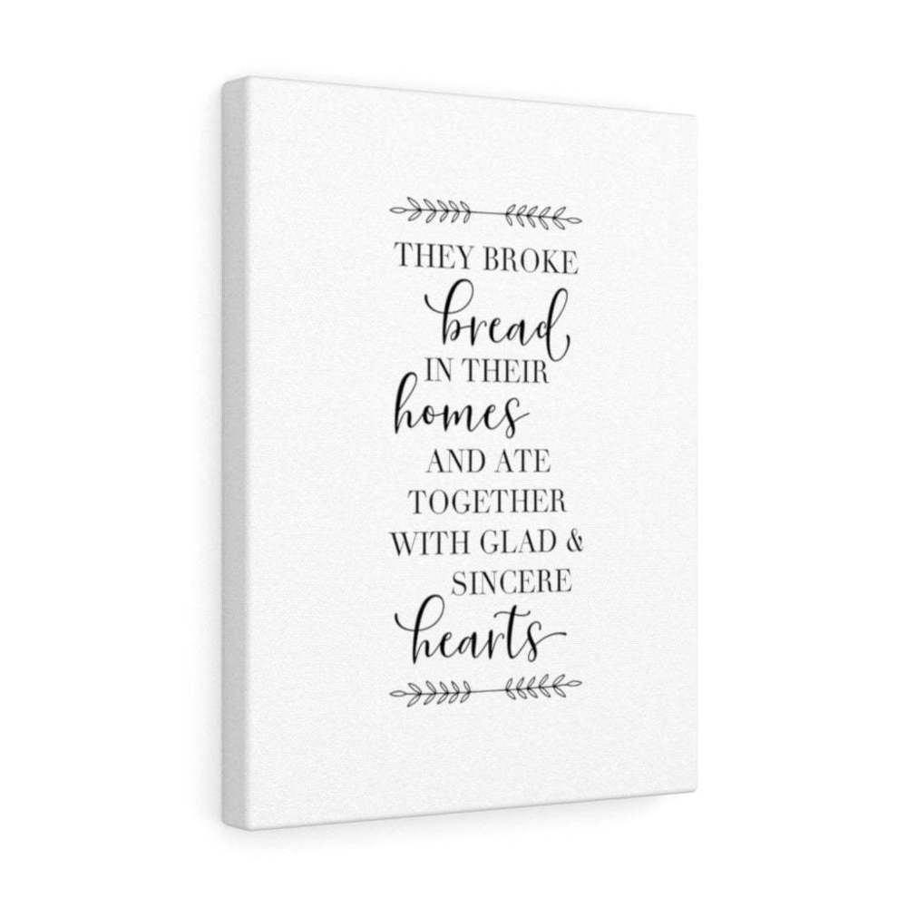 Scripture Sign  Together with Glad & Sincere Bible Verse Canvas Christian Wall